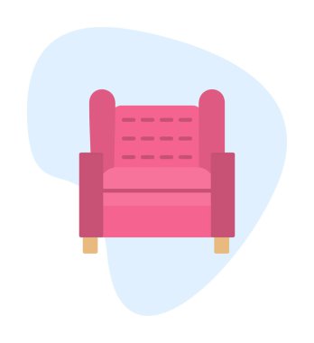 Koltuk yassı simgesi, vektör illüstrasyonu