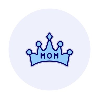 Anne tacı simgesi, vektör illüstrasyonu 