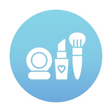 Makyaj araçları web simgesi, vektör illüstrasyonu