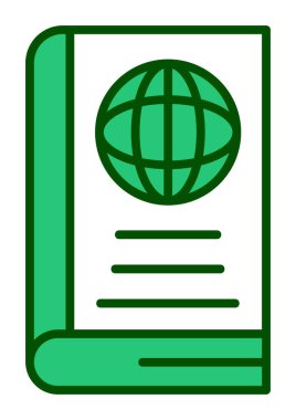 Basit Dünya Kitabı simgesi, vektör illüstrasyonu