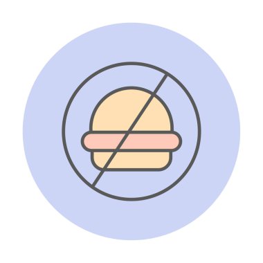 Fast food simgesi yok, vektör illüstrasyonu