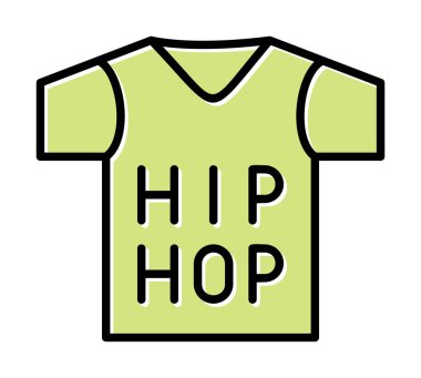 Hip hop metni ve vektör illüstrasyonlu tişört  