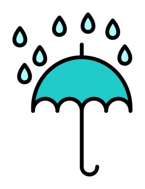 kutsal kişilerin resmi, vektör çizim şemsiye yağmur damlaları