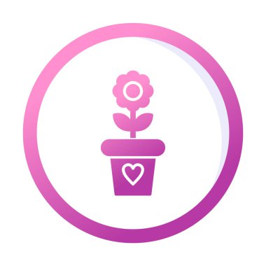 Çiçek kabı simgesi vektörü