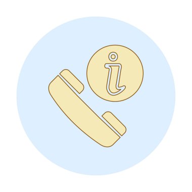 Basit çağrı bilgi simgesi, vektör illüstrasyonu