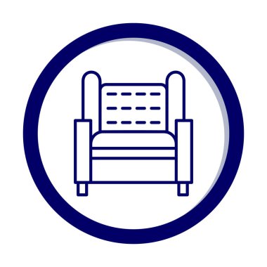 Koltuk yassı simgesi, vektör illüstrasyonu