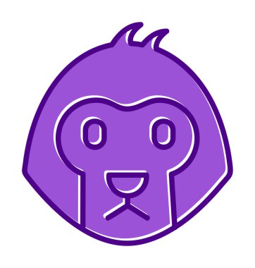 Basit maymun yüzü resimlemesi  