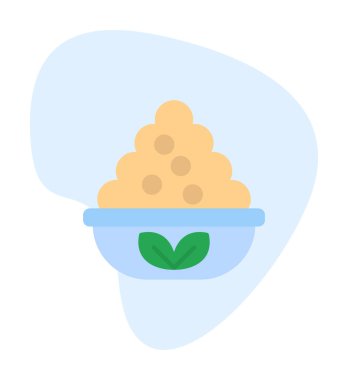 Maya vektör çizimine sahip basit düz kase