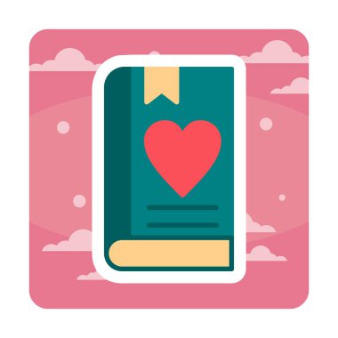 Yer imi simgesi olan aşk kitabı, basit vektör illüstrasyonu 