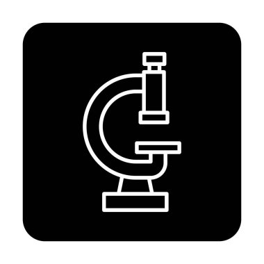 Düz mikroskop. Web simgesi vektör illüstrasyon tasarımı