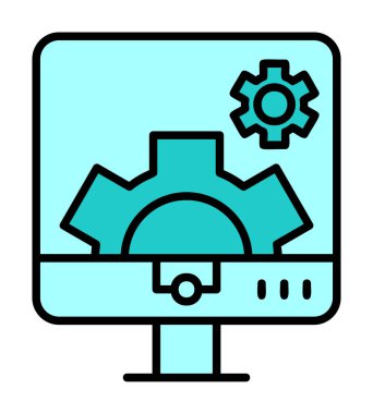 Bilgisayar ayarları simgesi, vektör çizim