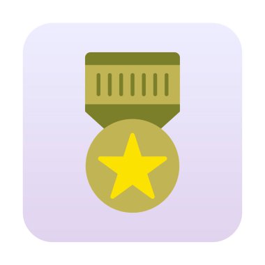 Moda düz renk olarak madalya simgesi. 