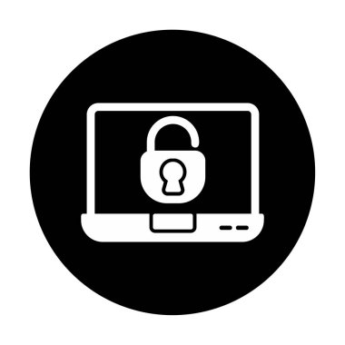 Basit düz dizüstü bilgisayar Aygıtı Kilitli olmayan simge 