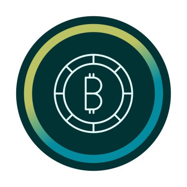 Basit bitcoin simgesi, vektör illüstrasyonu