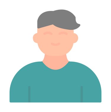 Saç stili vektör çizimi olan genç erkek avatar. 