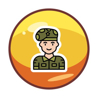 asker web simgesi, vektör illüstrasyonu 