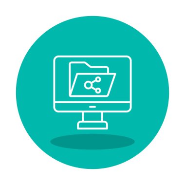 Basit Dosya Paylaşımı simgesi, vektör illüstrasyonu