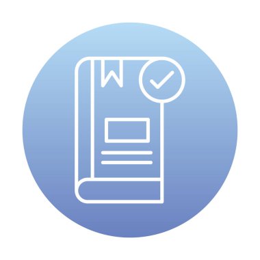  Kitap Denetimi İşaretleme simgesi, vektör illüstrasyonu   