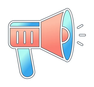 megafon ikonu. Hoparlör vektör illüstrasyonu. düz dizayn