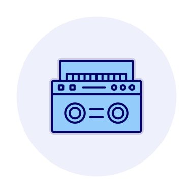 Boombox düz simgesi, vektör illüstrasyonu