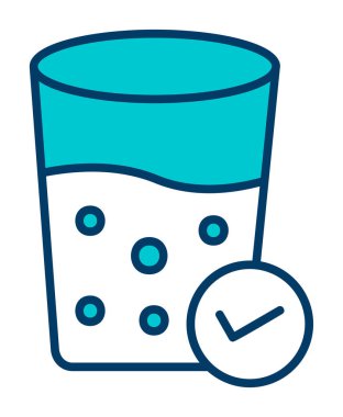 bir bardak su ağı simgesi, vektör illüstrasyonu 