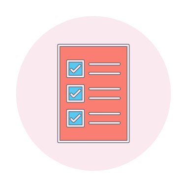 Kontrol Listesi web simgesi, vektör illüstrasyonu 