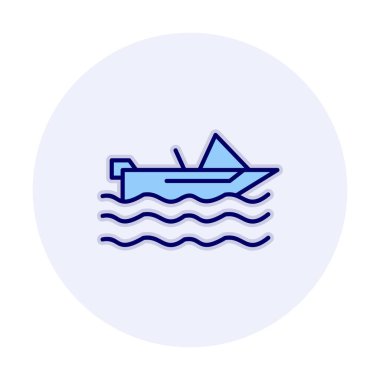 Basit Motorboat simgesi, vektör illüstrasyonu