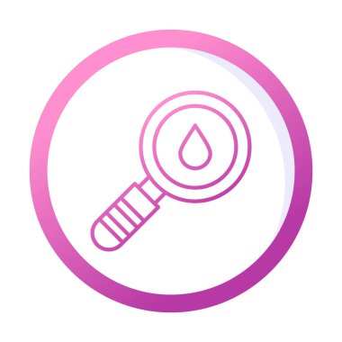 Loupe ikonu. Büyüteçteki su damlasının vektör çizimi