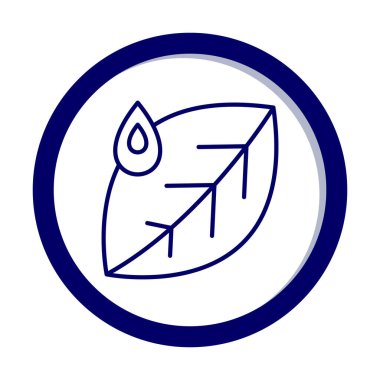 Su damlası ve yaprak simgesinin vektör çizimi