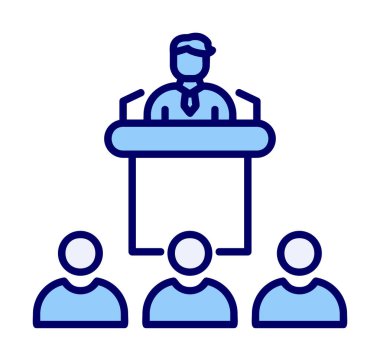 Basit Konferans simgesi, vektör illüstrasyonu