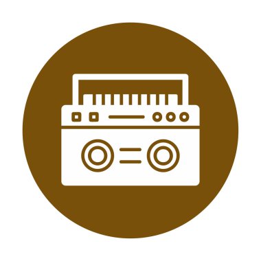 Boombox düz simgesi, vektör illüstrasyonu
