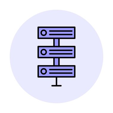 Ağ sunucu simgesinin vektör illüstrasyonu. Veritabanı basit simgesi 