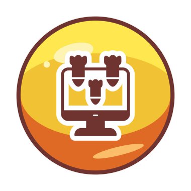 Dos hacker bombalı basit düz bilgisayar monitörü