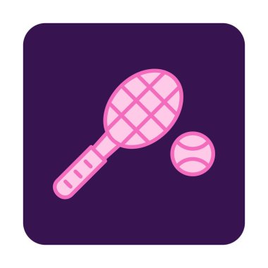 Tenis topu ve raket hattı biçim vektör tasarımı                  