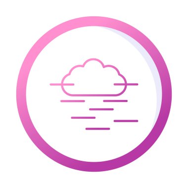 Sis ve bulut simgesi, hava sembolü, vektör illüstrasyonu   