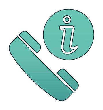 Basit çağrı bilgi simgesi, vektör illüstrasyonu