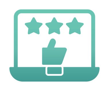 Geri besleme vektörü glifin düz simgesi. İyi İnceleme konsepti                    