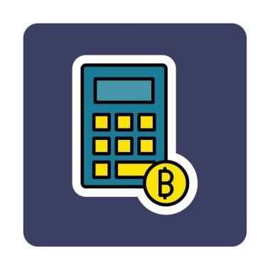 Şifreleme para birimi hesap makinesi web simgesi basit illüstrasyon