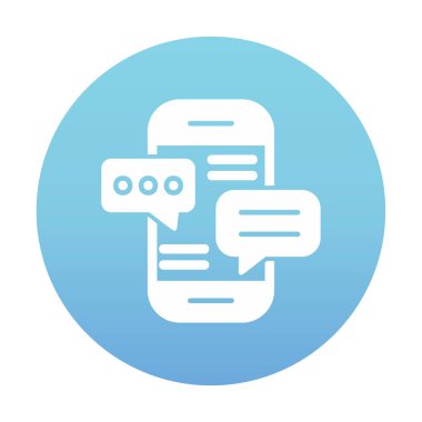 Basit akıllı telefon sohbet simgesi, vektör illüstrasyonu