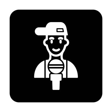 Mikrofonlu rapçinin vektör çizimi 