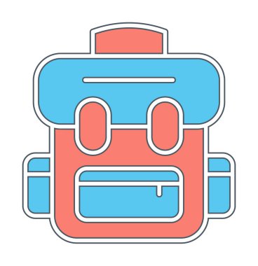 sırt çantası simgesi vektör illüstrasyonu