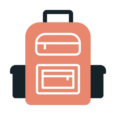 Sırt çantası düz simge vektör çizimi