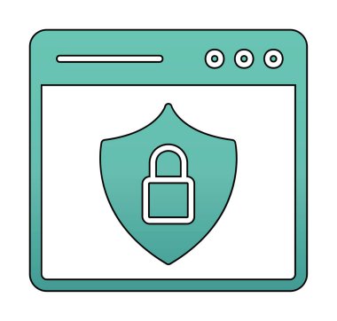 Basit Web Güvenlik simgesi, vektör illüstrasyonu