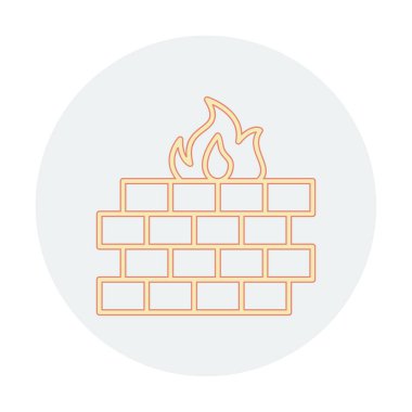 Şömine simgesinin vektör illüstrasyonu 