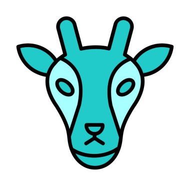 Zürafa baş web simgesi, vektör illüstrasyonu 