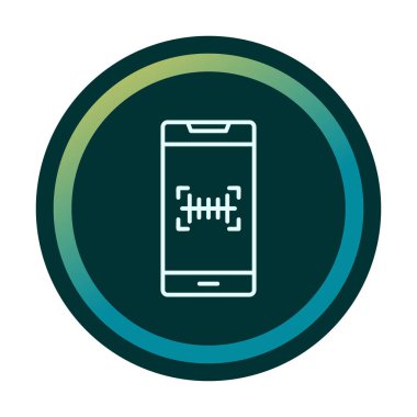 Basit barkod tarayıcı simgesi, vektör illüstrasyonu