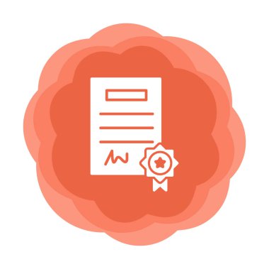 Sertifika vektör simgesi modern basit illüstrasyon                                 