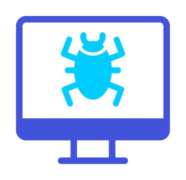 Basit Bilgisayar Virüsü simgesi, vektör illüstrasyonu