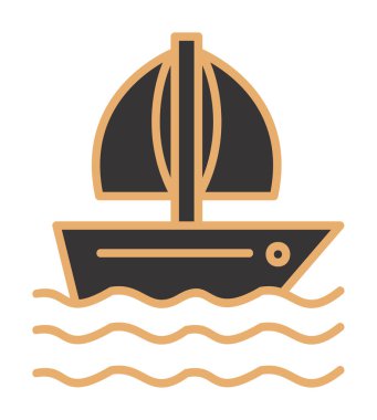 düz yelkenli ikonu vektör çizimi 