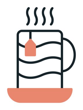 çay fincanı simgesi, vektör illüstrasyonu